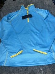 The Weather Company Golf 1/4 Zip Men’s XL Blue/Yellow Activewear Long Sleeve