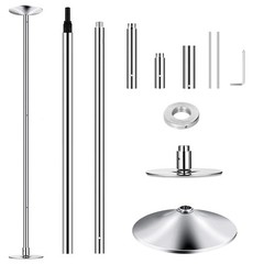 Stripper Dance Pole 45mm Spinning Static Dancing Pole with 88-108.1in Adjustable