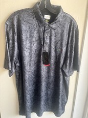 New Greg Norman Men’s Size Black Floral XL Polo Golf Short Sleeve shirt