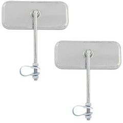 Pair Chrome Rectangle Rear View Bicycle Mirror Reflector Lowrider Beach Cruiser.