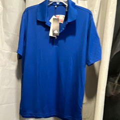 adidas Golf Men’s Moisture Wicking Blue Short Sleeve Polo Shirt Size M