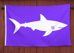 Stellar Fishing Shark 12″ x 18″ Boat Flag, 100% Polyester