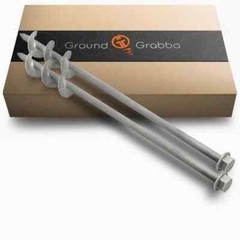 GROUNDGRABBA Screw in Ground Anchor – Normal to Hard Ground 18″- 2 Pack