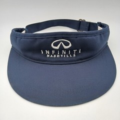 Infiniti Nashville Golf Visor Hat Cap Blue White Script Wide Brim Adjustable