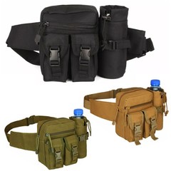 Tactical Waist Pack Pouch With Water Bottle Pocket Holder Molle Fanny Belt Bag