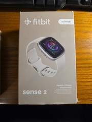 Fitbit Sense 2 Smartwatch – Platinum Aluminum with Lunar White Band – SEALED