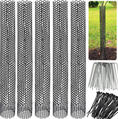 Mesh Tree Trunk Protectors 6 Pack 40 Inches Tree Bark Protector Guard with Zip