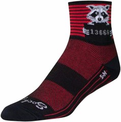 SockGuy Classic Busted Socks | 3 inch | Black/Red Stripe | L/XL