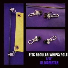 Rubber Lined Stainless Steel Flag Clamps / Clip System for poles marine sterns