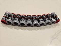 (10) Custom Golf Iron Ferrules Firehouse Gray, Red and Black – Pick Diameter
