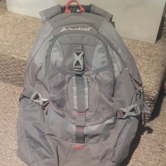Outdoor Products 30L Gray Hiking Backpack Padded Straps Hip Belt Zip Treated