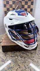 Warrior Burn Lacrosse Helmet Size M White Navy Red NEW BOA Fit Full Face