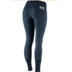 NWT B Vertigo Womens Sporty Riding-breeches Dark Navy Silver Logo Embroidery 34
