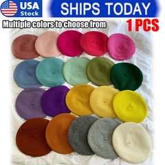 Women Casual Beanie Wool Beret Classic Elegant French Style Solid Color Hat