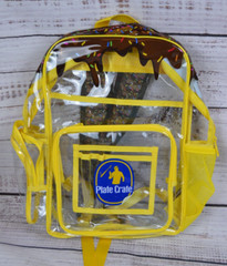 Plate Crate Baseball Backpack Clear Yellow W/ Chocolate Sprinkles Sports NEW