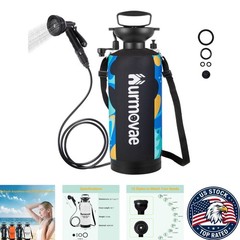 10 Spray Modes Pressurized Beach Shower: 2.1 Gallon Portable Rinse Solution