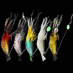 Fishing Lure Bait Artificial Shrimp Lures Hook Prawn Soft Bait set 5pcs