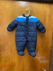 Infant’s «Faded Glory» blue snowsuit with hood Size 0-3 months. Prev. Owned