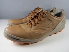 Ecco Hydromax Cage Pro Camel Brown Leather Golf Shoes Mens Size EU 47 US 13-13.5