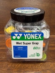 Yonex, Wet Super Grap Tub of 60 assorted colors Yonex Tennis Grips multi color