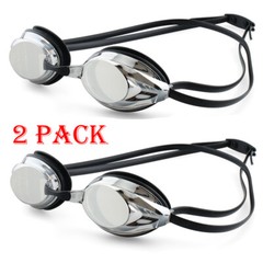 2 Pack Unisex-Adult Swim Goggles Mirrored Vanquisher 2.0 Anti-Fog UV Protection