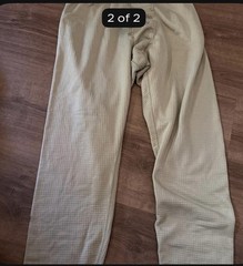 Polartec Base Layer Bottom Long Johns L Beige Polyester Fleece Solid