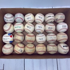 X24 Lot Baseballs Various Brands Synthetic / Leather Fair To Very Good Condition