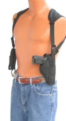 Bulldog vertical shoulder holster with double mag pouch for 1911 with 5″ barrel