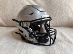 SILVER GAME USED RIDDELL SPEED FLEX FOOTBALL HELMET Size ADULT, LARGE