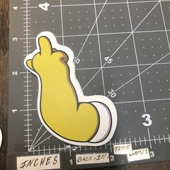 Middle Finger Homer Simpson Adult Humor Sticker For Guitar Laptop Phone Mat90c