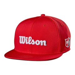 Wilson Staff Golf Pro Tour Flat Brim Adjustable Backstrap Hat, Red/White