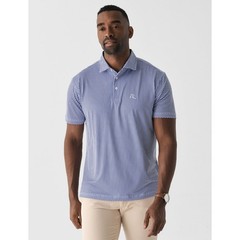 Rhoback Texas State Pattern Performance Polo Shirt Blue White Mens XL Golf Tee
