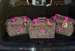 Buc-ee’s 24 Can Cooler Leopard Print Pink Handles 600D Polyester Portable