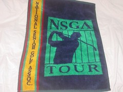 NATIONAL SENIOR GOLF ASSOC. BAG CLUB TOWEL NSGA TOOUR SIR CHRISTOPHER HATTON