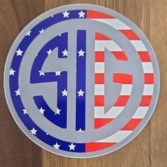 SIG Vinyl Sticker Patriotic Hunting American Flag Matte Finish 4in