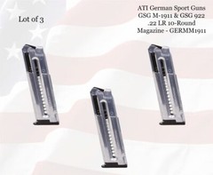 LOT of (3) ATI German Sport Guns GSG M-1911/GSG922 .22LR 10rd Magazine GERMM1911