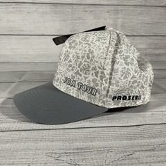 PGA Golf Tour Pro Series Bright White Gray Floral Bill StrapBack Hat OS NWT