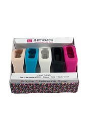 B-active interchangeable fitness tracker SILICONE BANDS ONLY set of 5