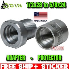 ODIN WORK HIGH QUALITY USA Thread Adapter 1/2×28 to 5/8×24 Stainless Steel 416R