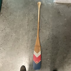 Norquay Wooden Canoe Paddle Red White Blue Pink Brown Lightly Used