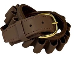 LEATHER 25 Rd RIFLE Cartridge AMMO BELT 25 LOOPS 45-70 Govt BRN BLK TAN USA Made