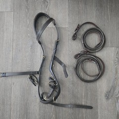 Rambo Micklem Multibridle Leather Brown English Horse Bridle with Reins