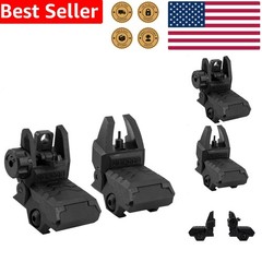 Backup Iron Sights Spring-Loaded Black Front Rear Lightweight Picatinny Mount AR