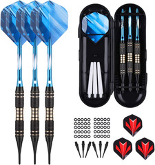 Soft tip Darts Set 18/20 Grams – Professional Darts Plastic Tip with Brass Ba…
