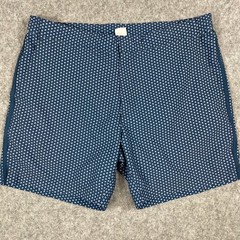 Fair Harbor Men’s 30 Swim Trunks Blue Geometric Print Zipper Pocket Shorts