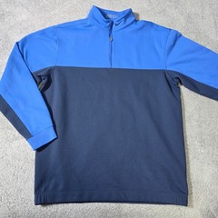 Nike Golf Mens Medium Pullover Blue Colorblock Therma-FIT 1/4 Zip Sweater