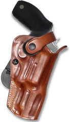 Masc OWB Leather Paddle Revolver Holster with Retention Strap, Fits Judge 4510 S
