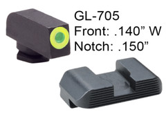 AmeriGlo Protector Glock 42 43 Green Trit LumiLime Front Serrated Rear Sight Set