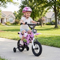 12” Kids Bike with Removable Training Wheels, Dual Brake System for Ages 3-4