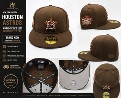 New Era Houston Astros 2022 World Series Brown 59FIFTY Fitted Hat 7 3/4 Camel UV